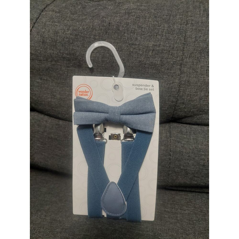 Wonder Nation Boys Stretch Suspenders and Bow Tie Set, 2-Piece New Cute Dress Up